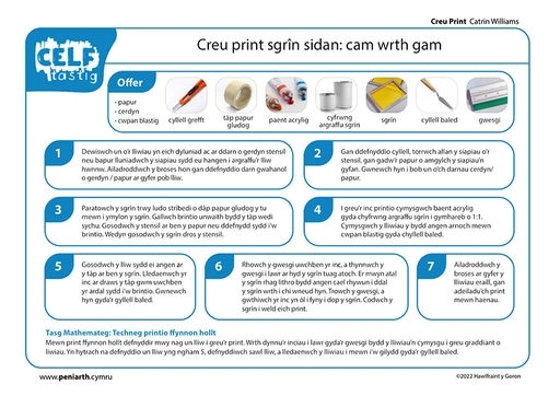 CW Creu Print sgrîn sidan f1004